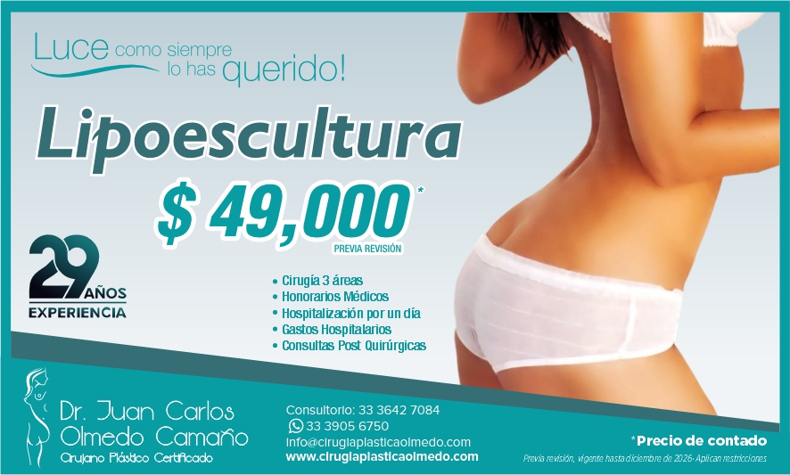 Precio Paquete Cirugía Plástica de Liposuccion o Lipoescultura
